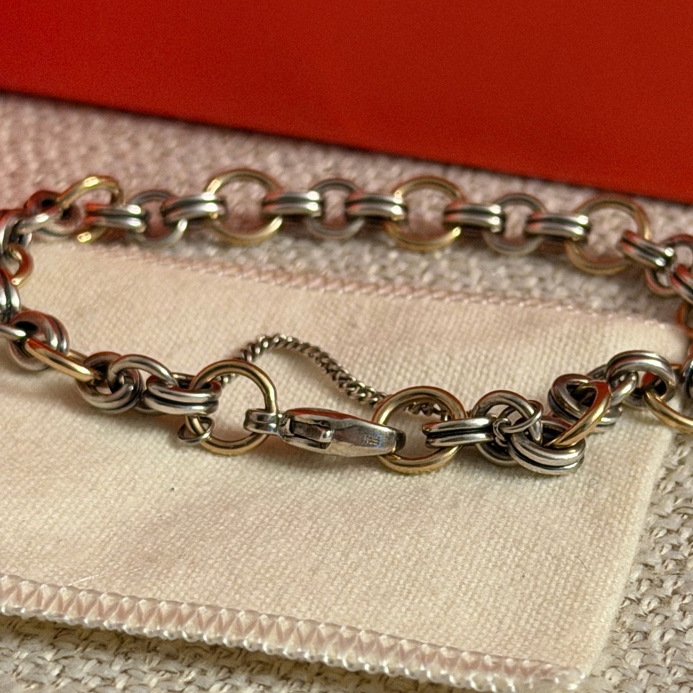 James Avery Retired 14k Gold/Silver Two Tone Charm Bracelet 7" - Picture 3 of 4